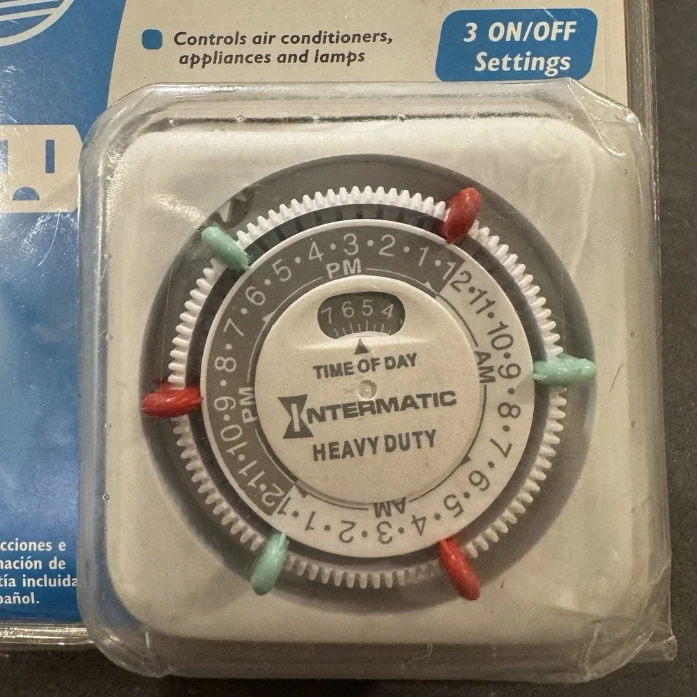 Intermatic Model TN311C Heavy Duty 24-Hour Multi-purpose Timer 3 On/Off Settings